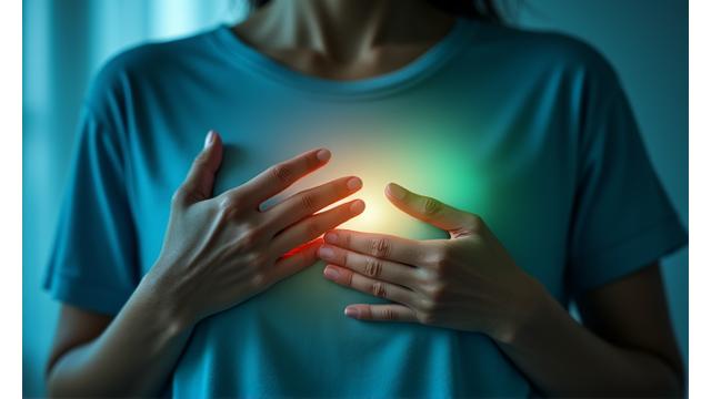 A person practicing mindful breathing with gentle light around them, symbolizing calm and focus.