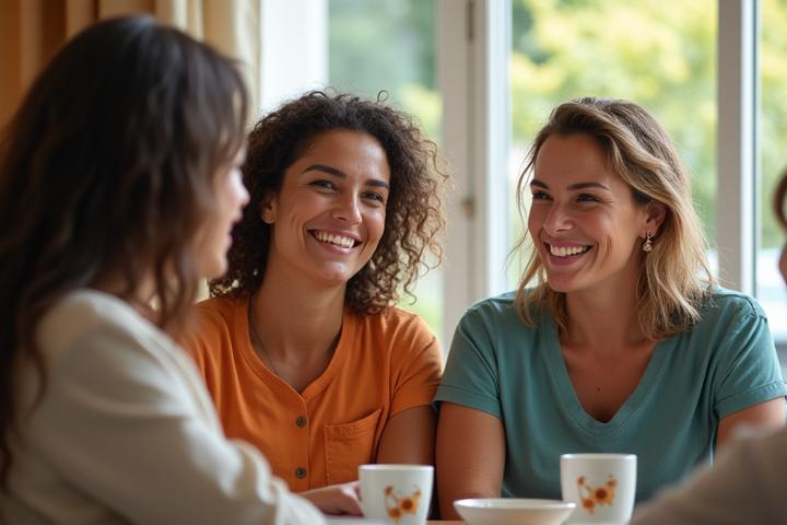Diverse group of women discussing hormonal health in a supportive environment
