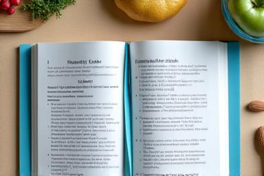 Open book or guide with healthy ingredients, symbolizing practical wellness steps.